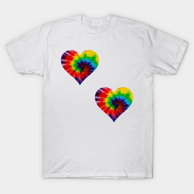 Tie Die Hearts T-Shirt by stickersbyjori